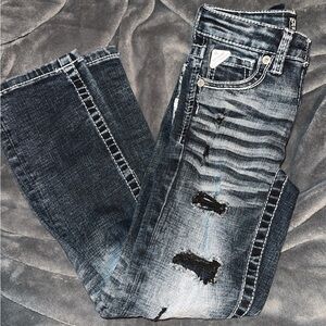 Buckle salvage jeans dark with a washed out look